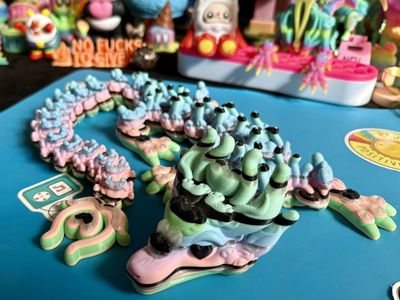 3D Printed Print Printing Rainbow Heart Glitter Pastel DRAGON ADHD AUTISM Fidget Fidgets Toy Toys Dragon