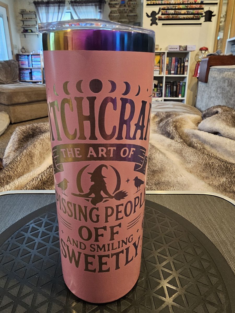 Witchcraft The Art Of Pissing People Off Pink Stainless Steel Tumbler