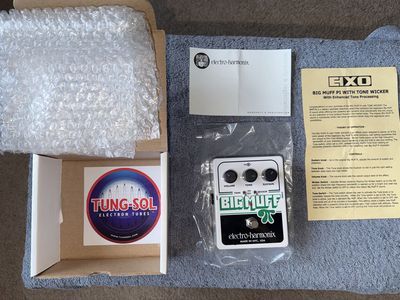 Electro-Harmonix Big Muff Pi with Tone Wicker Fuzz Pedal - New w/ Box & Papers