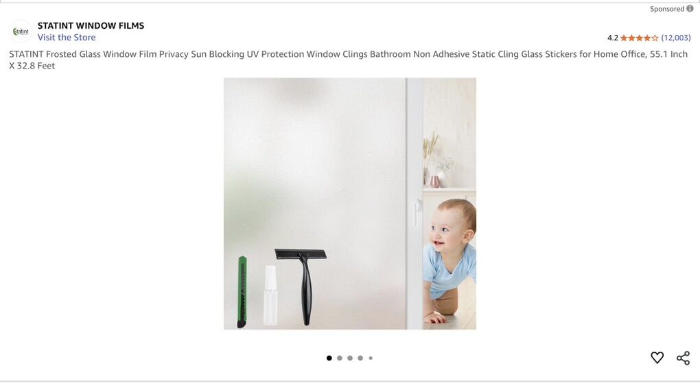 STATINT Frosted Glass Window Film Privacy