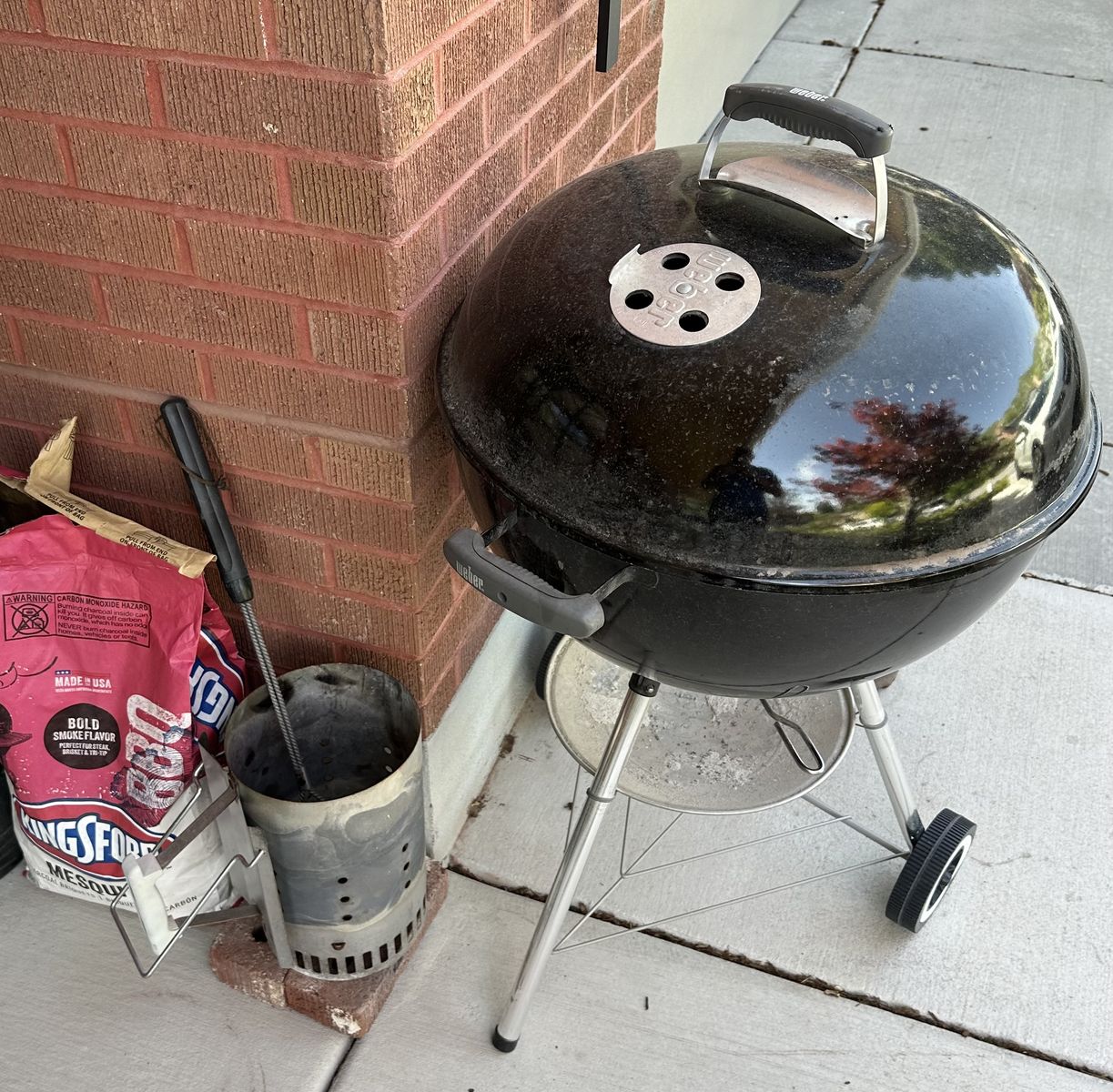 Weber Charcoal Grill Cover Chimney Coals Fluid