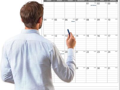 20"x 30" Extra Large Vertical Wall Calendar June 2025-December 2026