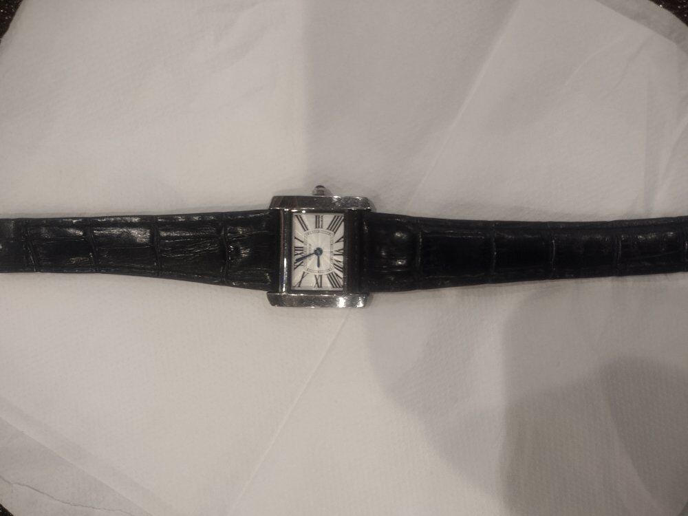 Cartier Posho Tank Quartz in 18 k white Unisex WRI