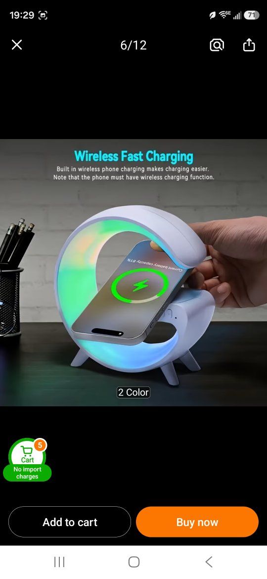 Multifunction Smart speaker, clock with 5W Wireless Charger, Bluetooth Speaker & Digital Clock.
CASH ONLY PLEASE.