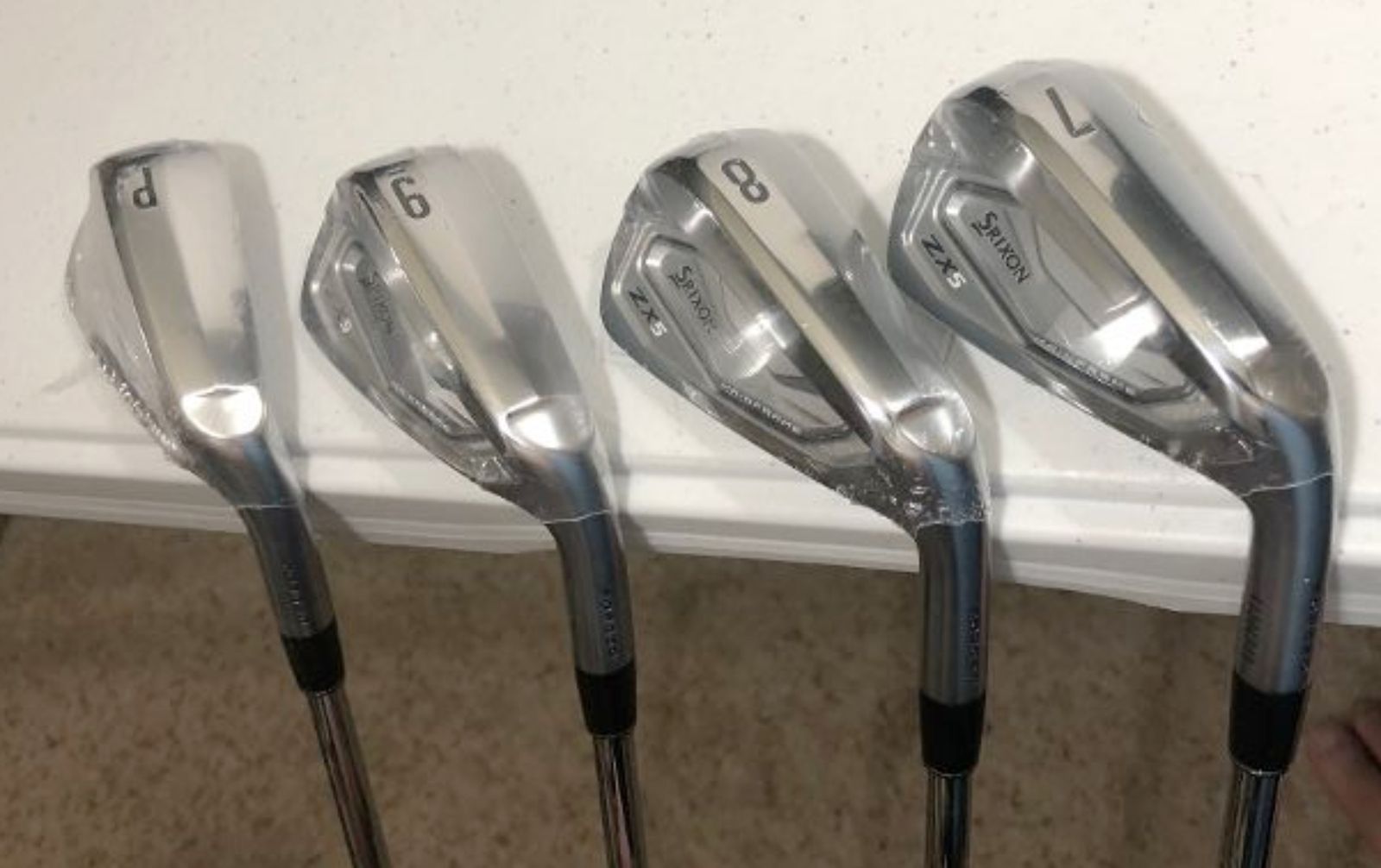 Srixon ZX5 RH Irons 7, 8, 9, PW with N.S. pro Modus Tour 105 Stiff Flex shafts and Golf pride Tour Velvet Grips