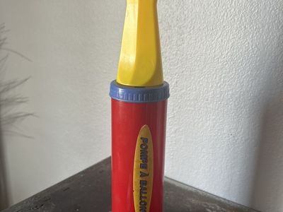 Red & Yellow Manual Balloon Pump - "Pompe A Ballon" Party Essential