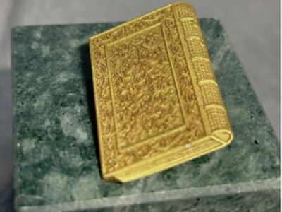 Peabody Essex Museum Ornate Golden Book Pin