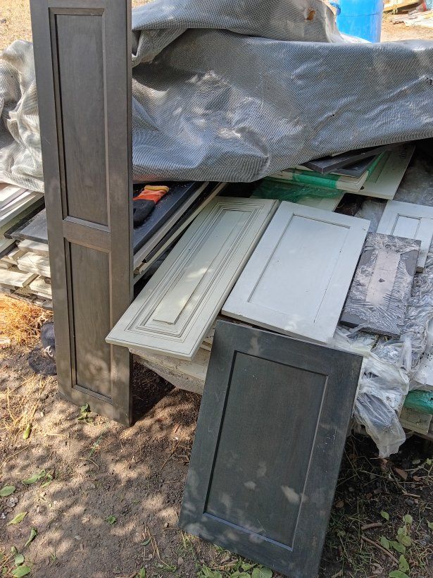 Assorted Used Kitchen Cabinets and Doors Lot