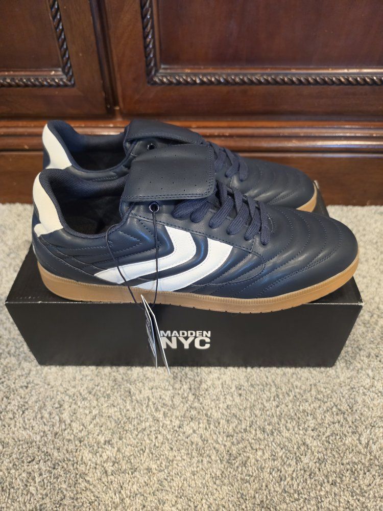 Size 10.5 Madden NYC Navy Blue Gum Sole Sneakers  New in Box