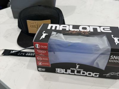 Karl Malone The Bulldog Signed Snow Goggles set with Trucker Hat & Lanyard