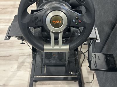 Racing Game Steering Wheel Mount And Steering Whee