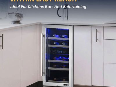 NewAir 15" Dual Zone Wine Fridge for 29 Bottles | Built-In or Freestanding Wine Cooler Refrigerator | Stainless Steel