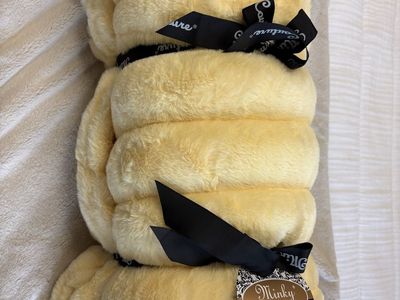 New Minky Couture butter yellow monster blanket