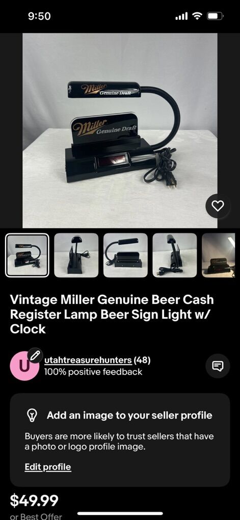 Vintage Miller Genuine Draft Bar Clock
