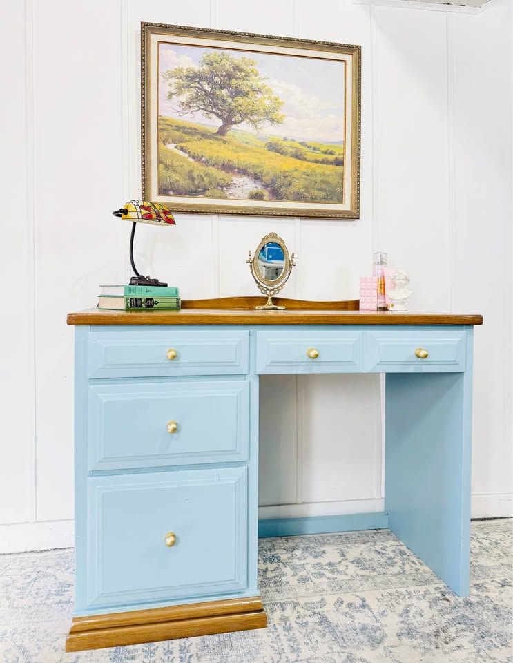 Modern Boho Chic 4 Drawer Vanity Makeup Desk | Modern Vanity Desk | Vanity Desk