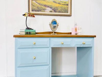 Modern Boho Chic 4 Drawer Vanity Makeup Desk | Modern Vanity Desk | Vanity Desk