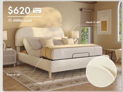 Brand New Queen Adjustable Bed + Mattress