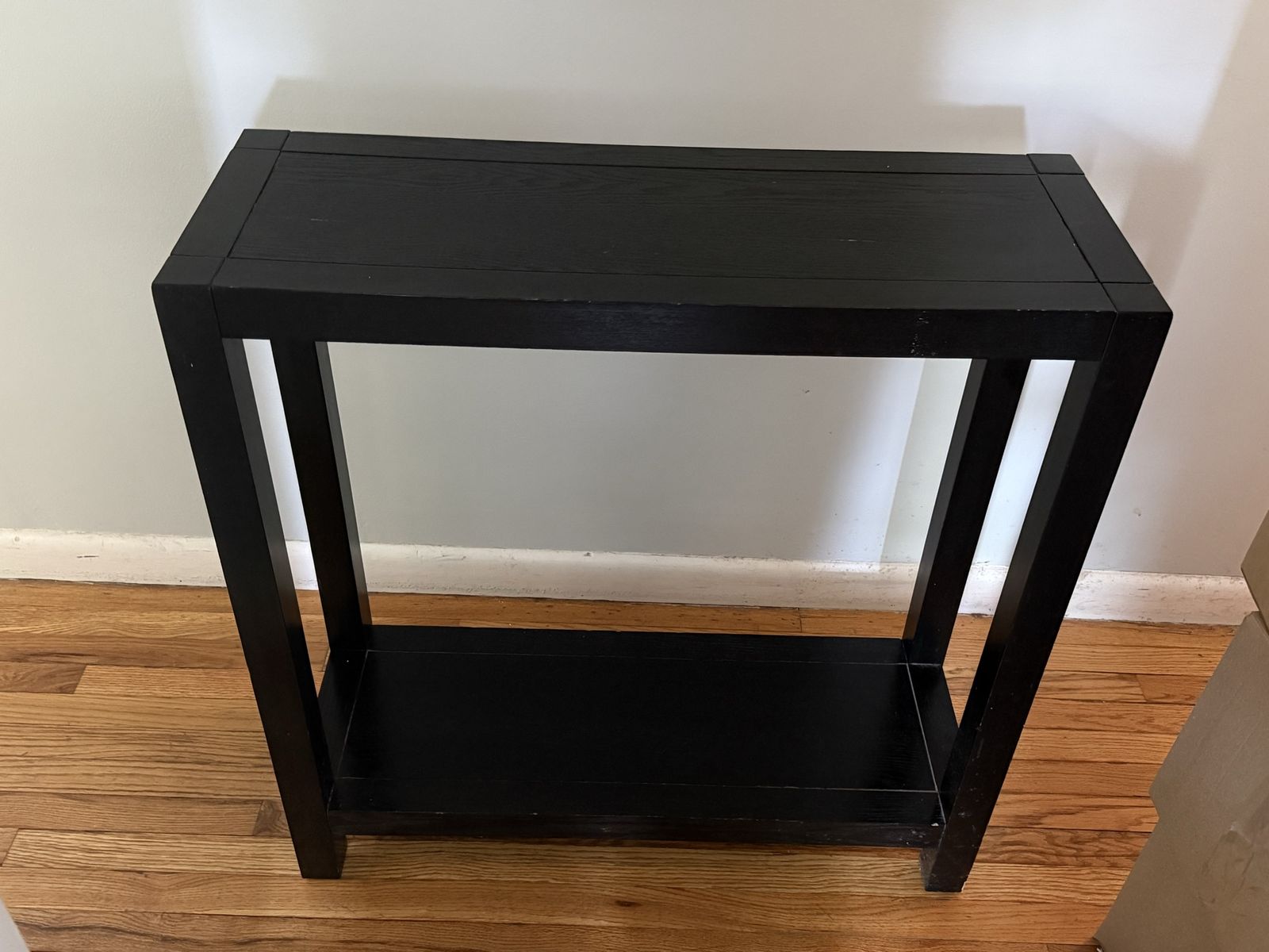 Stylish Black Wooden Console Table with Bottom Shelf - Versatile Entryway or Living Room Furniture
