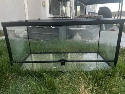 Glass Terrarium Reptile Enclosure, 18x18x36 inches, 50 Gallon with Locking Front Doors