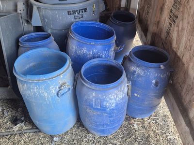 Blue barrels- no lids