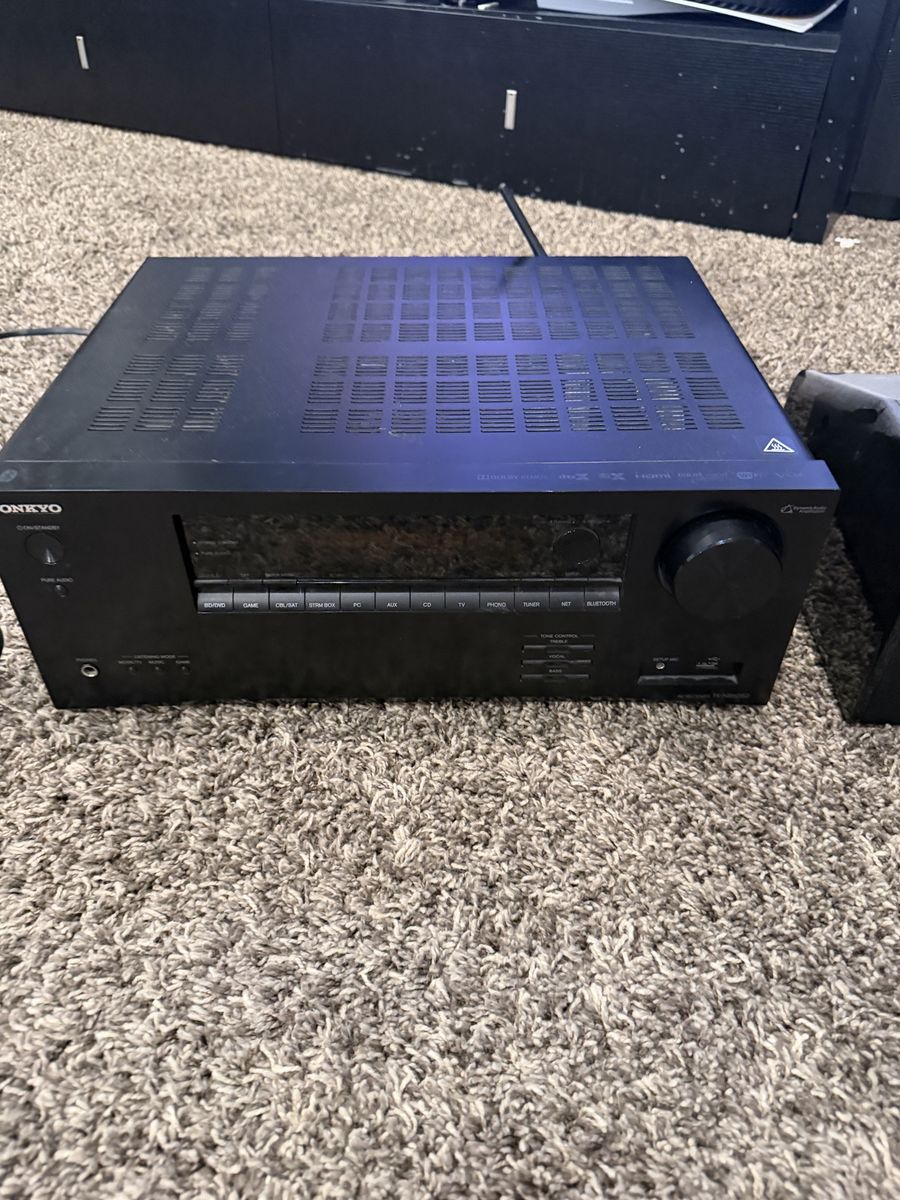 Onkyo AV Receiver Bundle with Polk Audio Center Speaker and Pioneer Floorstanding Speakers