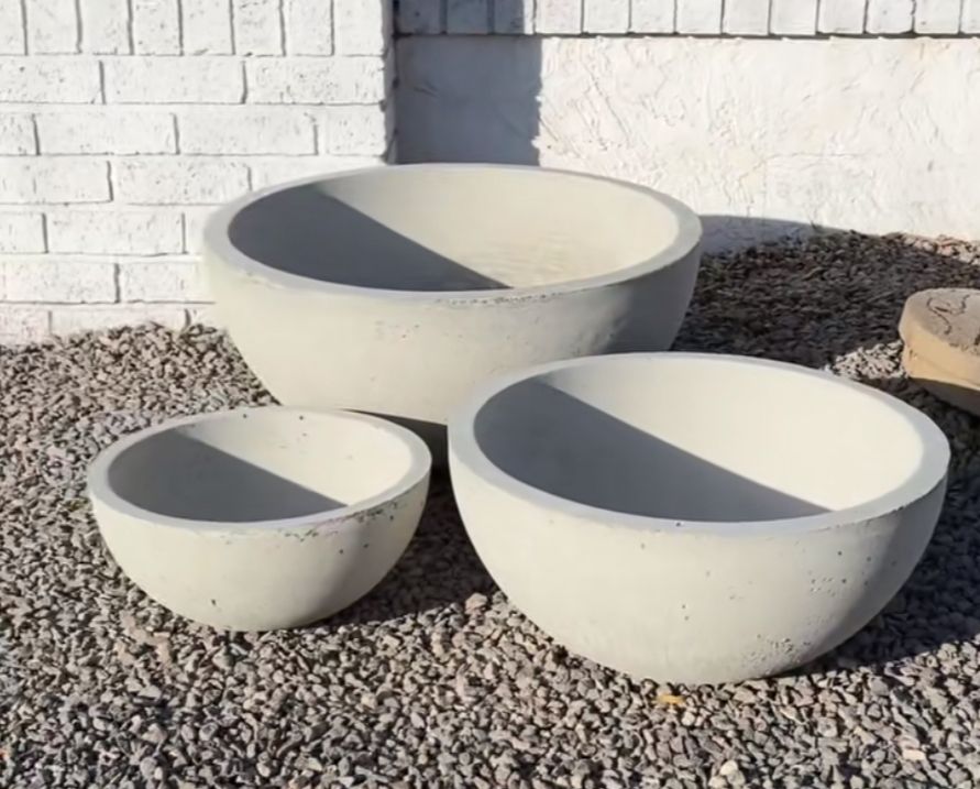 Concrete Bowl Planter