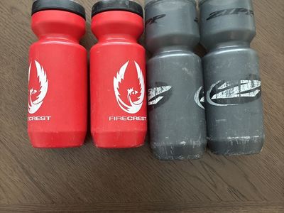 Zipp Firecrest Cycling Water Bottles - Set of 4, Red & Gray, Used Hydration