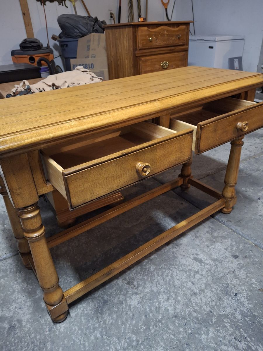 all wood entry way table/ren