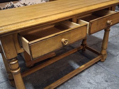 all wood entry way table/ren