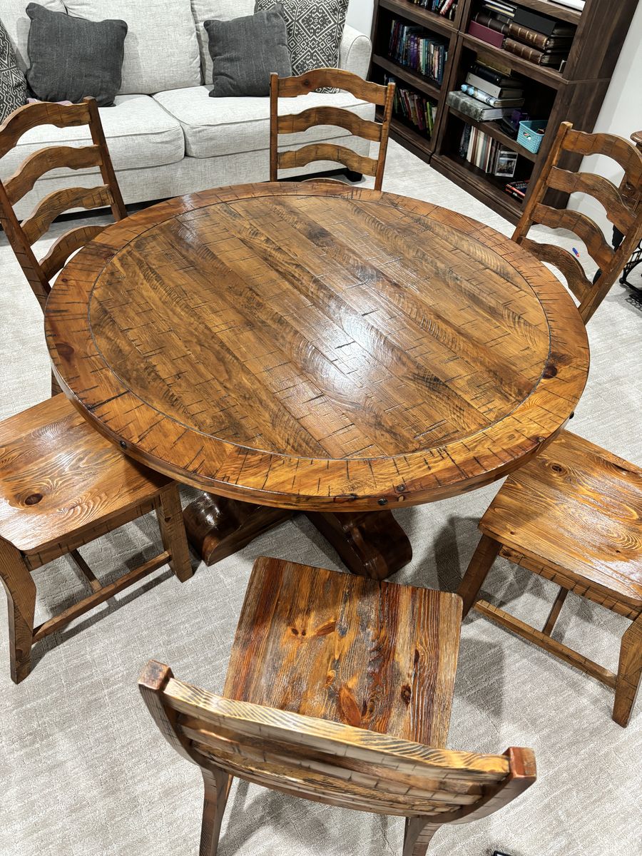 Kitchen table 54”, 6 chairs