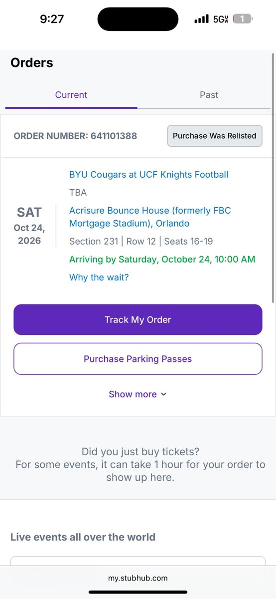 UCF VS BYU FOOTBALL AT UCF