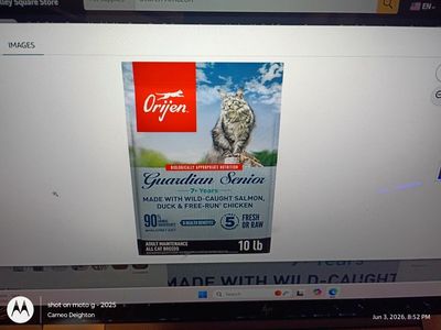 ORIJEN Guardian Senior Grain Free High Protein Dry Cat Food - Wild-Caught Salmon & Chicken, 10lb Bag