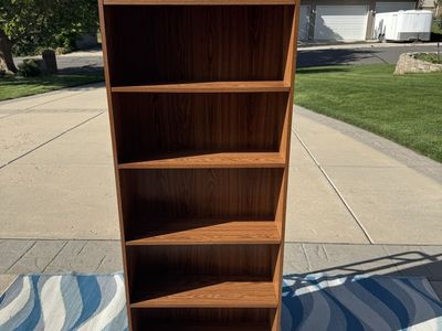 Brown Wooden 5-Shelf Bookcase Bookshelf Ready for Pickup