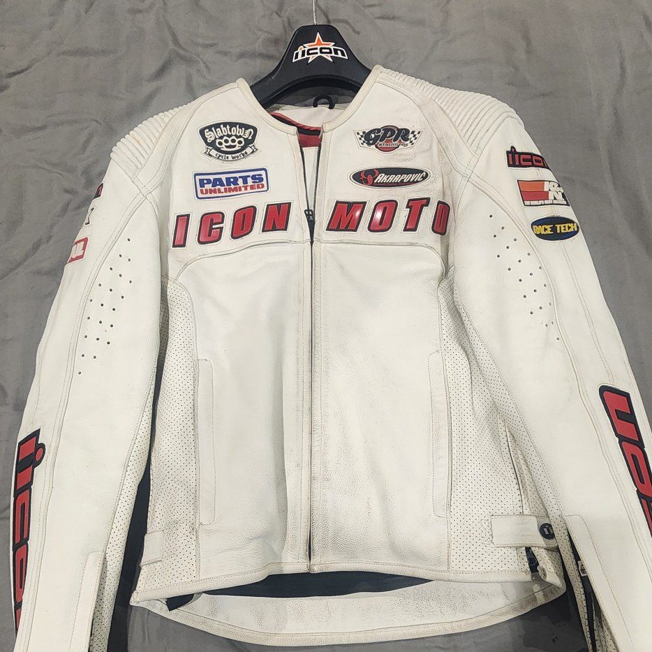 Men's Icon Leather Motorcycle Jacket - Small