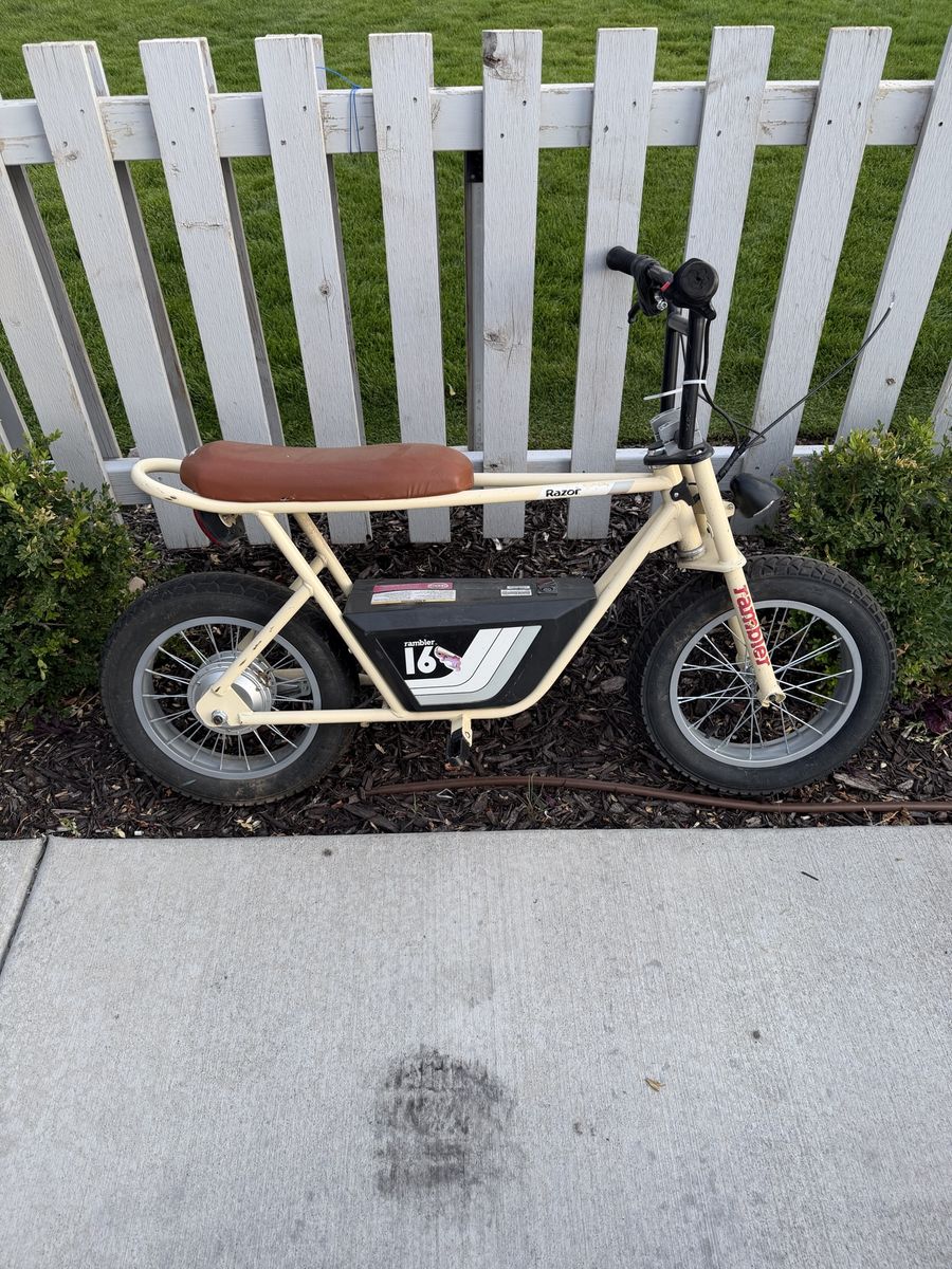 Razor Rambler 16 Electric Mini Bike - Cream / Brown