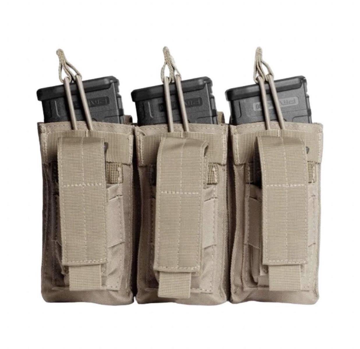 K1/K2/K3 Rifle and Pistol Tactical Magazine Pouch Tan - MOLLE Compatible