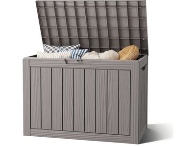 50 Gallon Outdoor Resin Deck Storage Box - Waterproof Lockable Lid