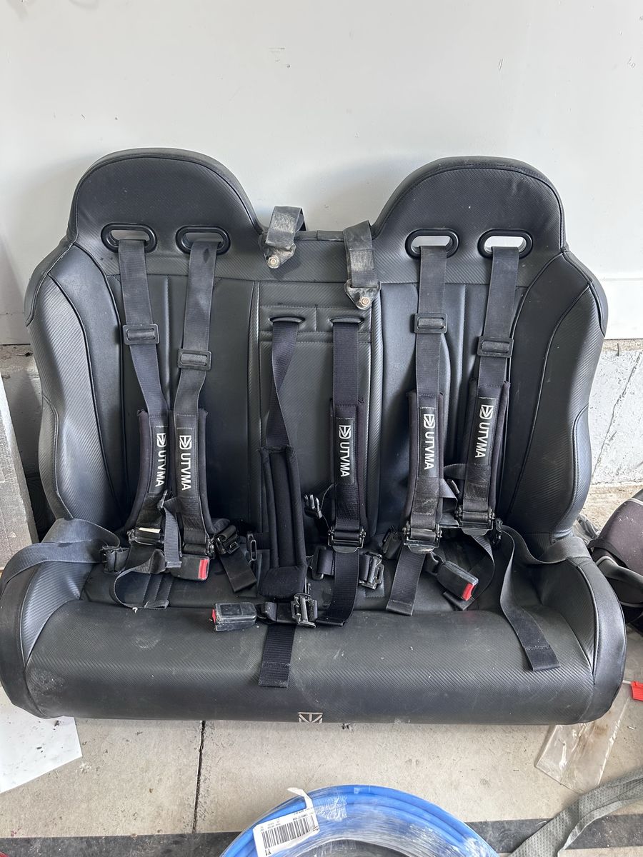 UTVMA Rear Bench Seat w/ 5-Point Harnesses - Polaris RZR XP 4 1000 / RZR 4 900
