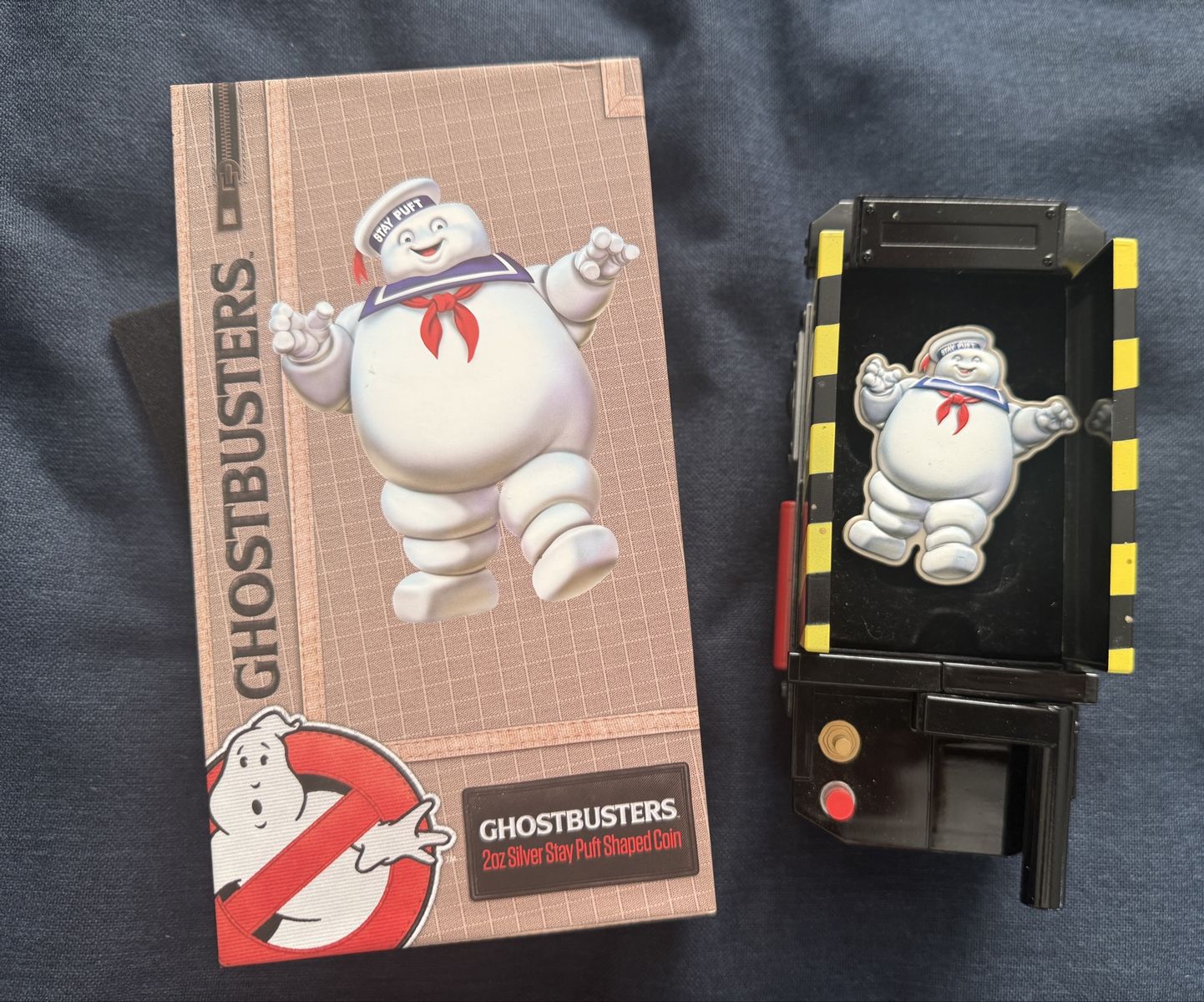 2024 Niue Ghostbusters Stay Puft Shaped 2 oz Silver Colorized Coin