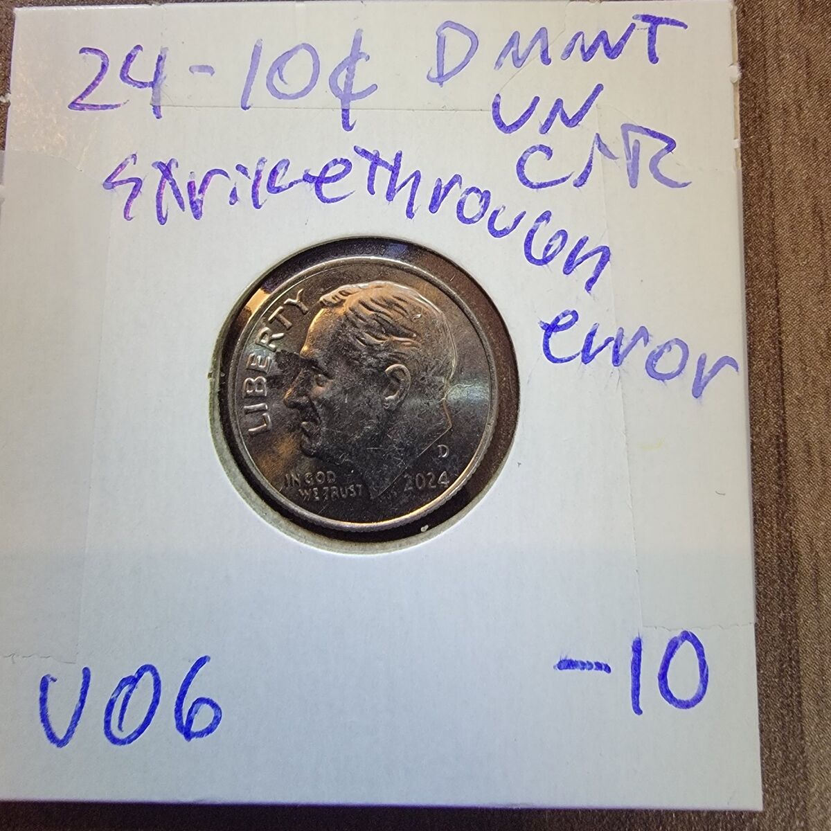 2024 dime strike through defect.