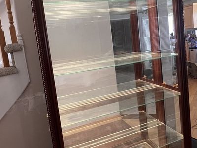 Solid Cherry Lighted Curio Cabinet Display
