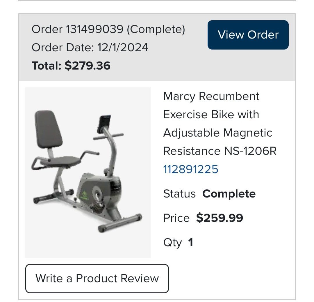 new in box Marcy recumbent bike