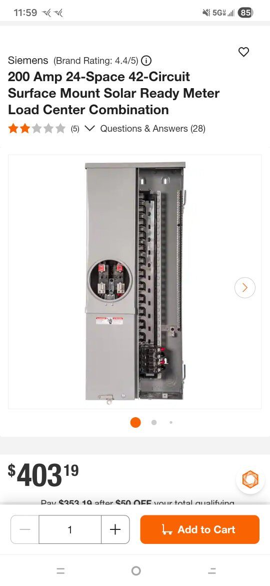 200 Amp 24-Space 42-Circuit Surface Mount Solar