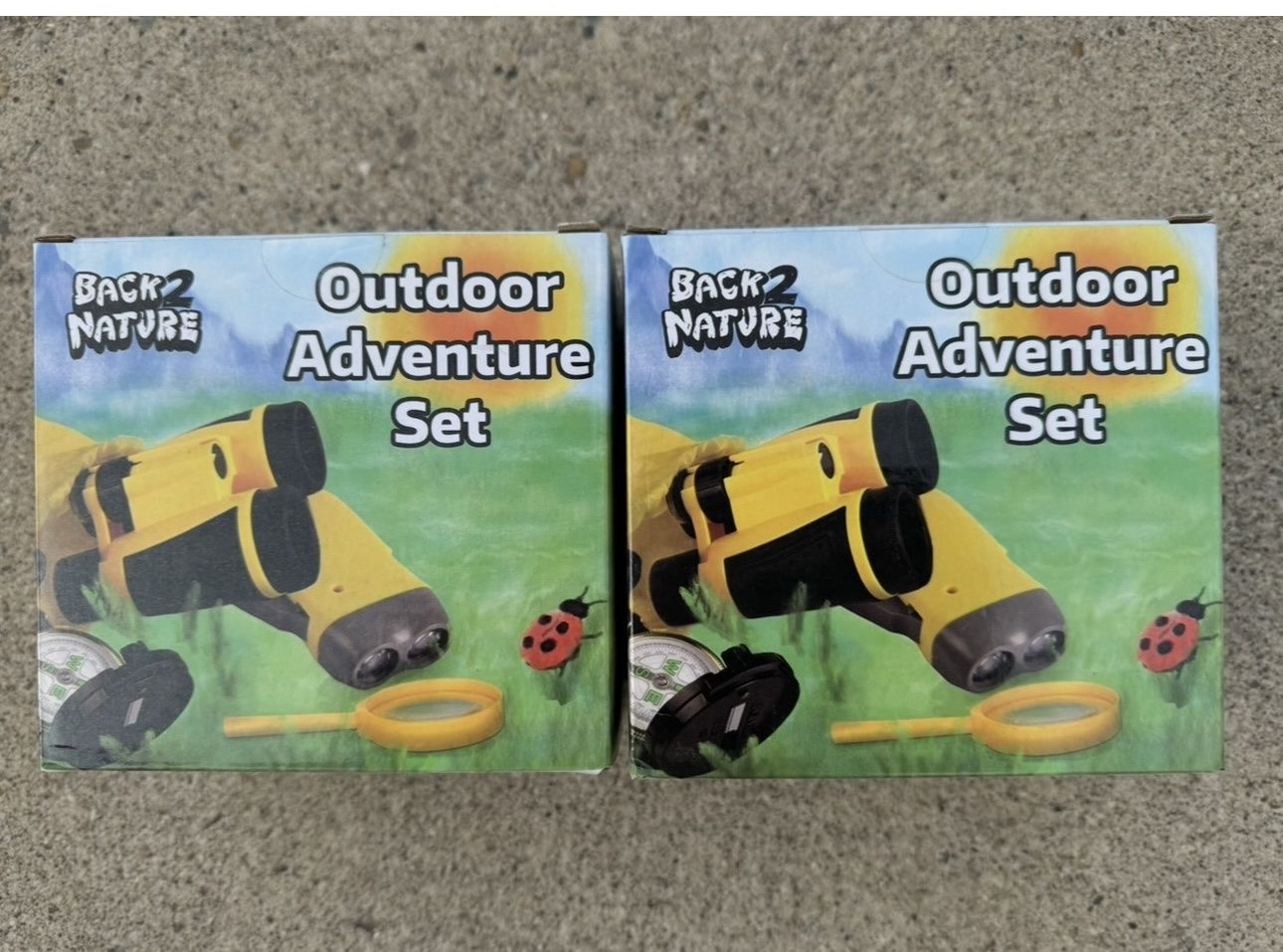 BACK2NATURE Kids Outdoor Adventure Set - Binoculars, Flashlight, Compass, Magnifying Glass