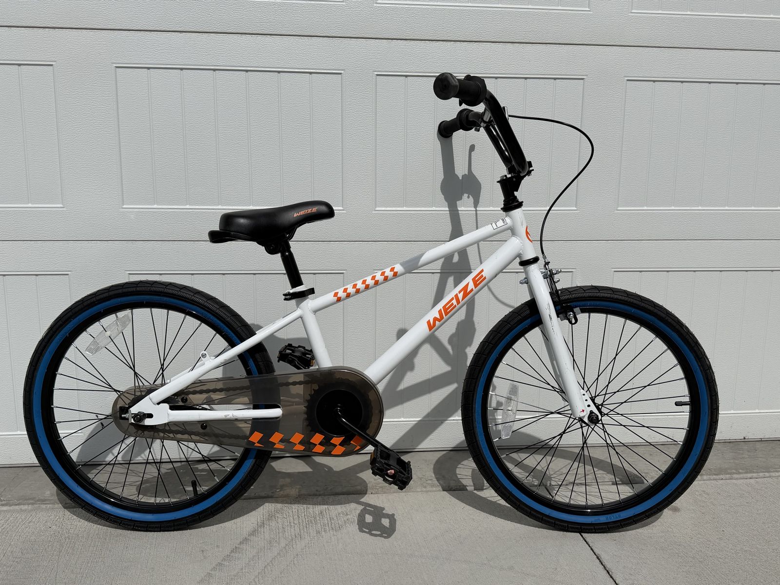WEIZE White/Orange/Blue 20" Kids BMX Bike - Single Speed