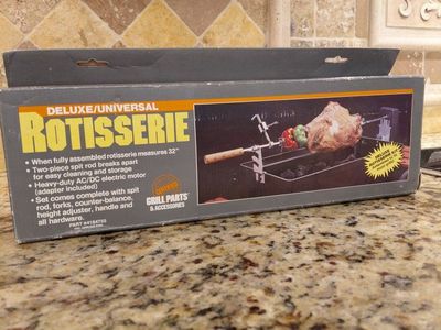Deluxe/Universal Rotisserie Kit - Grill Parts & Accessories, Heavy-Duty AC/DC Motor