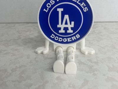 Los Angeles Dodgers 3D Printed Sitting Desk Figurine - Blue & White
