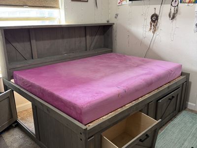 Teen Bed, Temperpetic Mattress, Dresser and Mirror