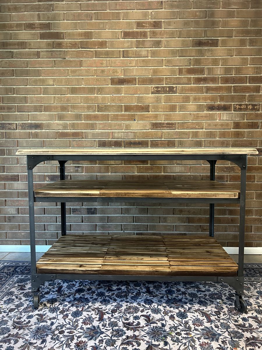Butcher Block Rolling Kitchen Island