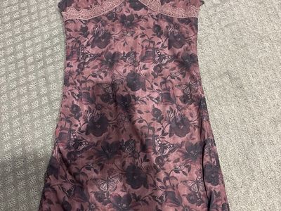 ROMWE Floral Butterfly Print Bodycon Mini Dress Size M